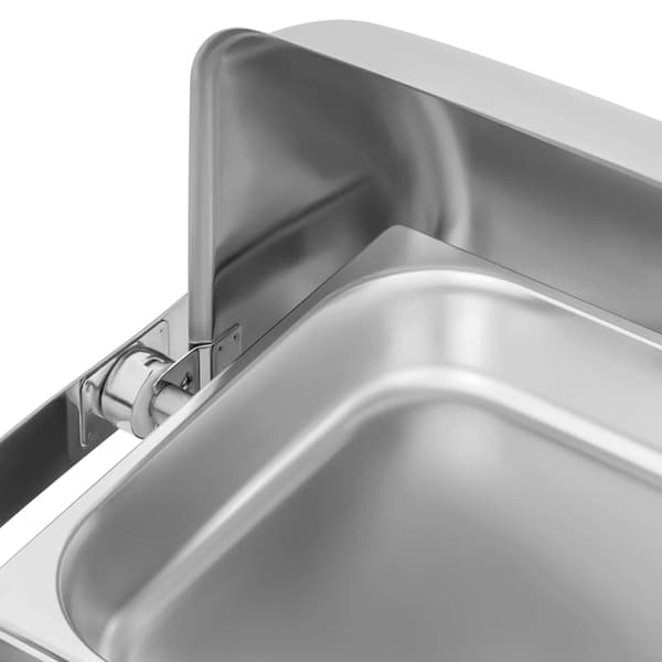 Buffetvarmer - Dobbelt chafing dish - 2x9L gastro bakker - 201 rustfrit stål - Rektangulær 64x44cm - Sølv