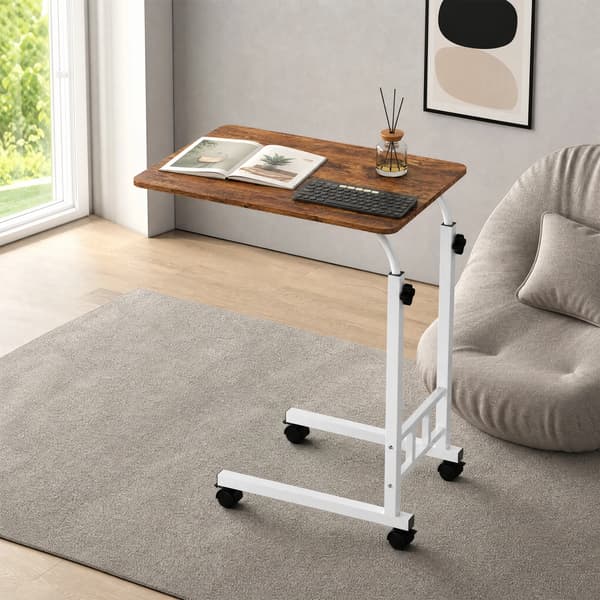 C-format rullbart sidobord för soffa - Metallram - Retro färg