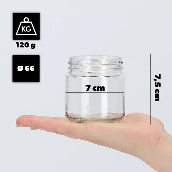 Glasburkar - Syltburkar - 200 ml - 10-pack - 66 mm - Marinblå