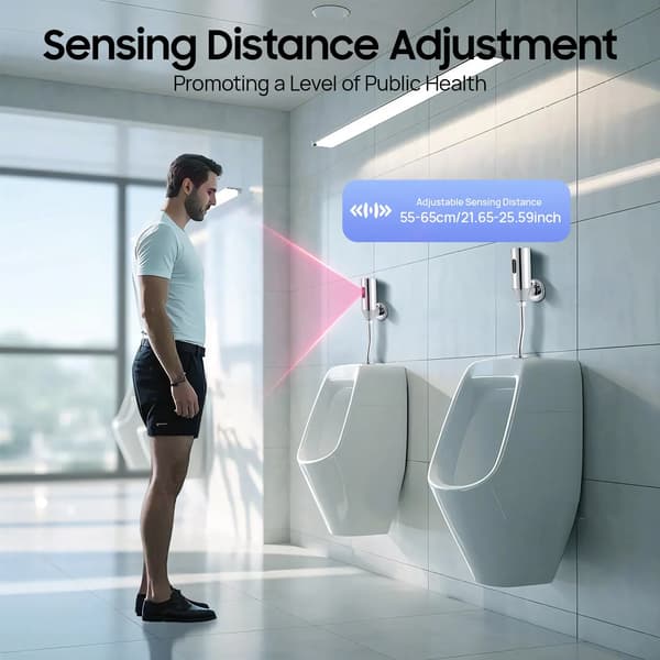Urinal - Automatisk sensor spolventil - Väggmonterad - Helkoppar - CE-certifierad - 5x5x33,5 cm