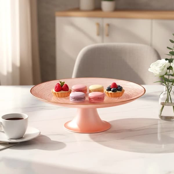 Kagefad - Glas - 21 cm - Pink