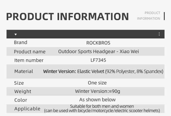 Vinterbalaclava - Model LF7345 - Vindtæt - Åndbar - Elastisk - Polyester - One Size - Farve LF7345-7