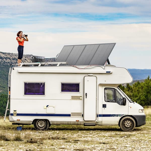 Solcellepanel - Foldbar solcellelader - 100 W - 20 V - Vandtæt - USB til telefon & tablet - Til camping