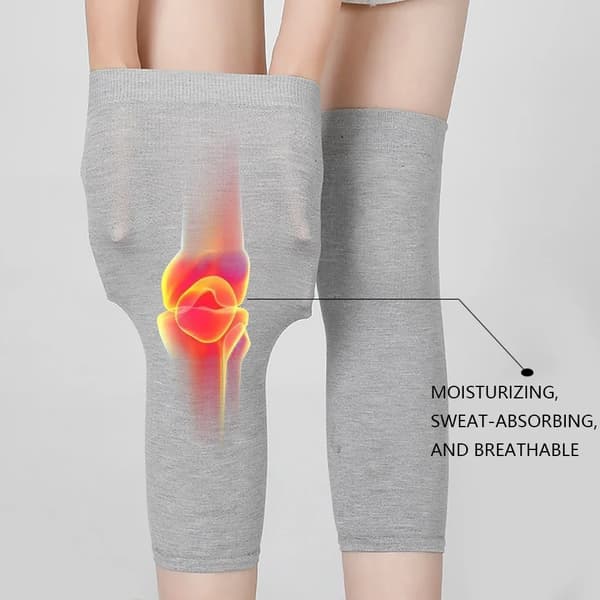 Knæstøtte - Kort Kompressionsstøtte - Elastisk - Polyester - One Size - Unisex - Grå