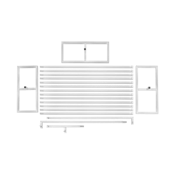 Rektangulär bröllopsbåge - Bakgrundsstativ 6 x 3 m - Kraftig - Aluminiumrör - Blomsterställ för event & fest - Silver