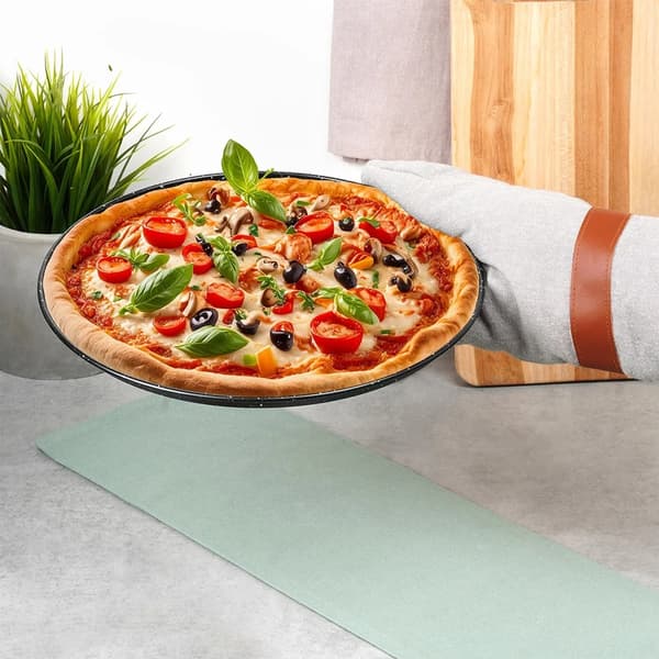 Pizzaform - Perforeret - Granitbelagt - Metal - 28 cm - Sort