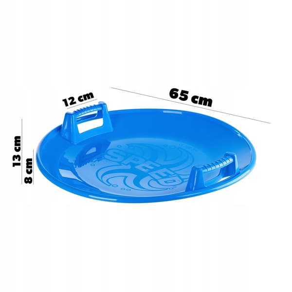 Sneslæde - Rund snetallerken - Diameter 65 cm - Blå