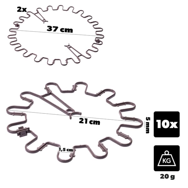 Växtklämmor - Växtstöd - 21 cm - Brun - 10-pack