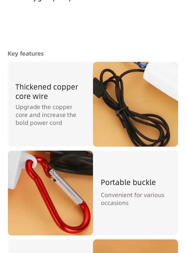 Tyst syrepump för akvarium - Mini luftpump - USB-driven - 1 W - Portabel - Plast - Bältesfäste