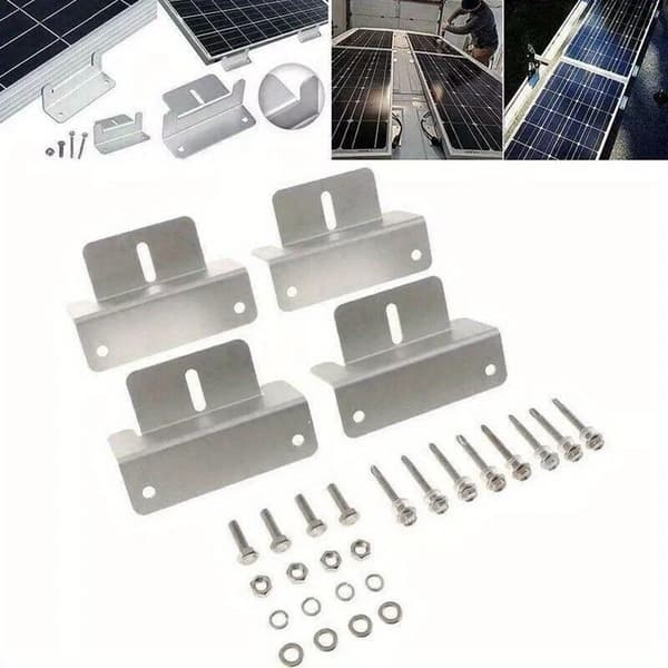 Monteringsbeslag til solpaneler - 8 dele - Let aluminium - Tagmontering - Til baghave - Off-grid