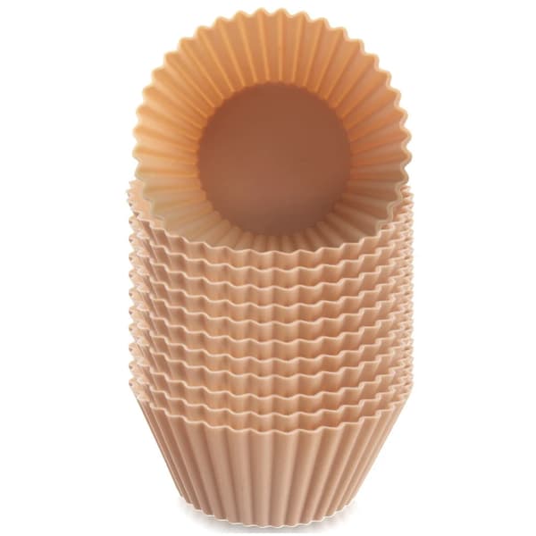 Muffinform - Silikoneforme til muffins - 12 stk. - 5,5 cm - Beige