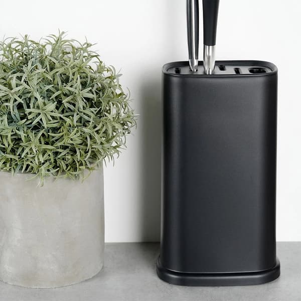 Knivholder - Knivopbevaring - Flere Rum - Plast - Sort