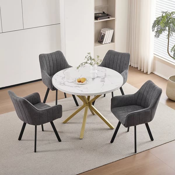 Matstolar - 2-pack - Vadderade matstolar - Metallstomme - Monteras själv - Modern stil - Mörkgrå