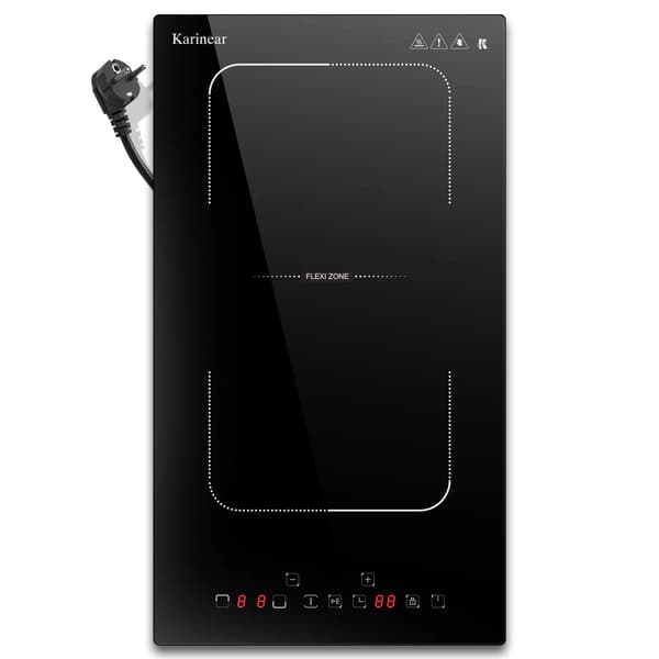 Induktionshäll - 2 kokzoner - Inbyggd - Touchpanel - Timer - Glaskeramik - 220 V