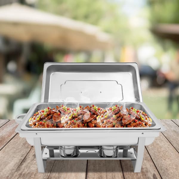 Chafing Dish Buffet Sæt - Rektangulær buffetvarmer - Sammenklappelig - Rustfrit stål - Catering - 1 sektion