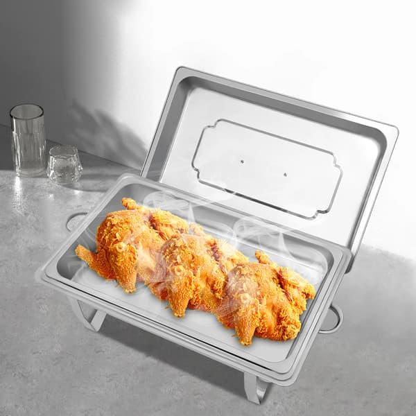 Chafing Dish Buffet Sæt - Rektangulær buffetvarmer - Sammenklappelig - Rustfrit stål - Catering - 1 sektion