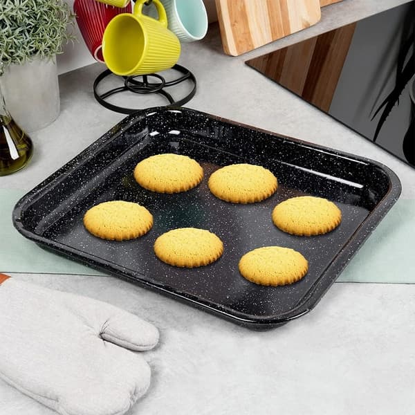 Emaljeret bageplade - Bageform - 42,5 x 37 cm - Sort
