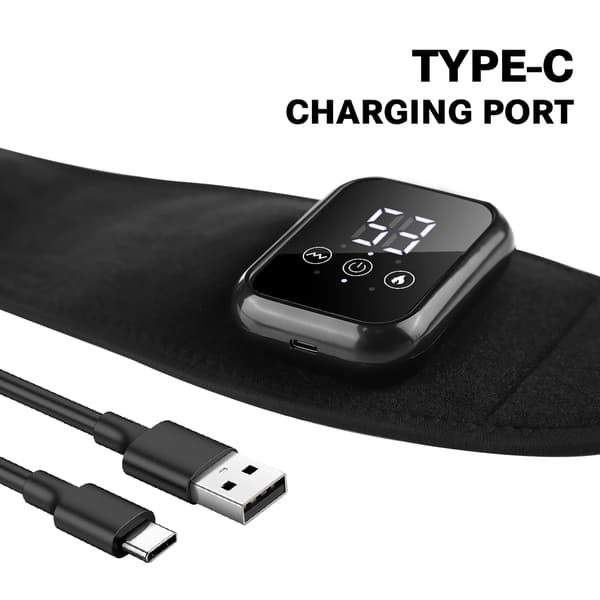 Elektrisk håndledsmassager - Varme - Vibration - 3 tilstande - 3 niveauer - USB-C - 1 stk.