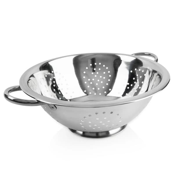 Køkkendørslag - Rustfrit stål - 28 cm - Stor model - Sølv - Til pasta, ris og grøntsager
