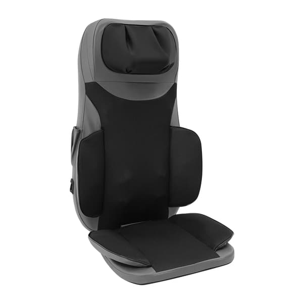Massagesædepude - Stolspude - 5 Massageprogrammer - 3 Intensitetsniveauer - Varmefunktion - 15 Min Timer - AC 100–240 V Adapter - Sort/Grå