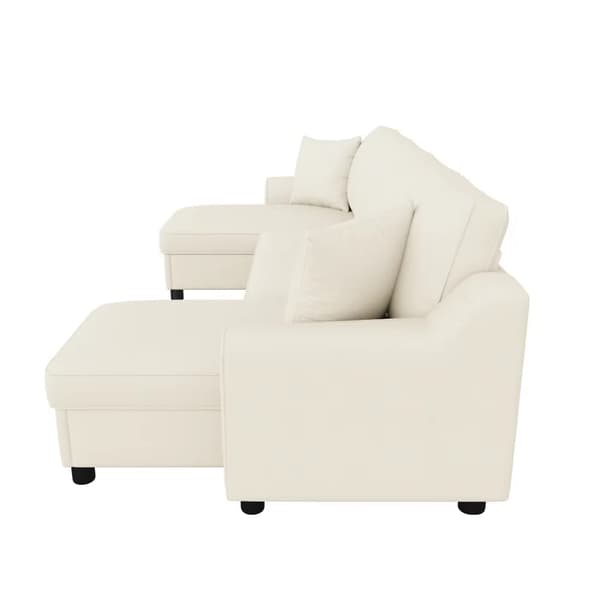Modulsoffa - U-formad hörnsoffa - Chenille - 4-sitsig - Förvaring - 280 × 137 × 84 cm - Grå