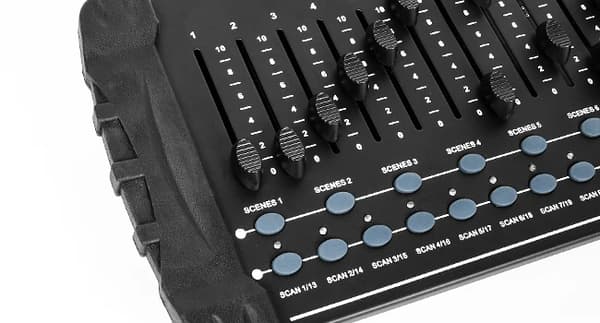 DMX512-controller - 384-kanals lysstyring - Programmering og redigering - Til professionel scene og DJ - EU-stik