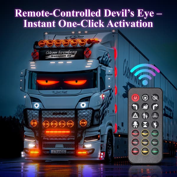 LED Pixel Panel Lysskilte Bil Lastbil - Devil Eye Forrudedisplay - Dynamisk Rullende Tekst - APP-styret - Blød Foldbar - 2 stk - 12V 24V