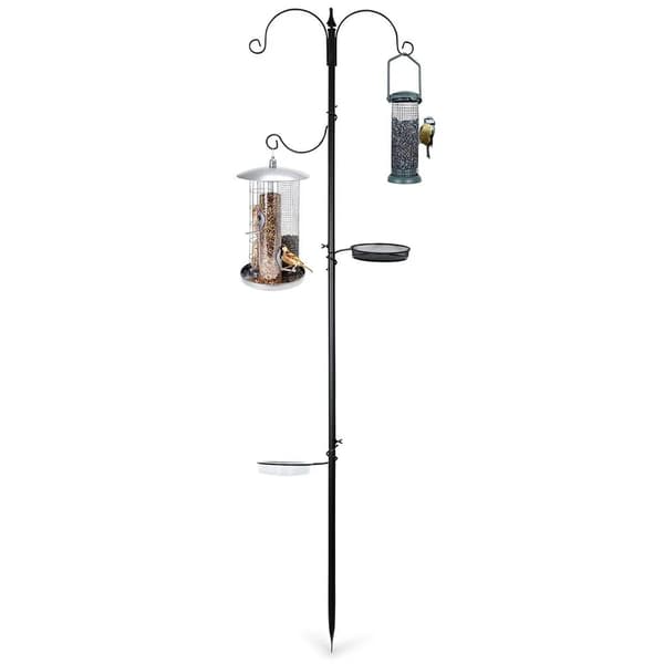 Fuglefoderstativ - 189 cm - Rustfrit stål - Sort