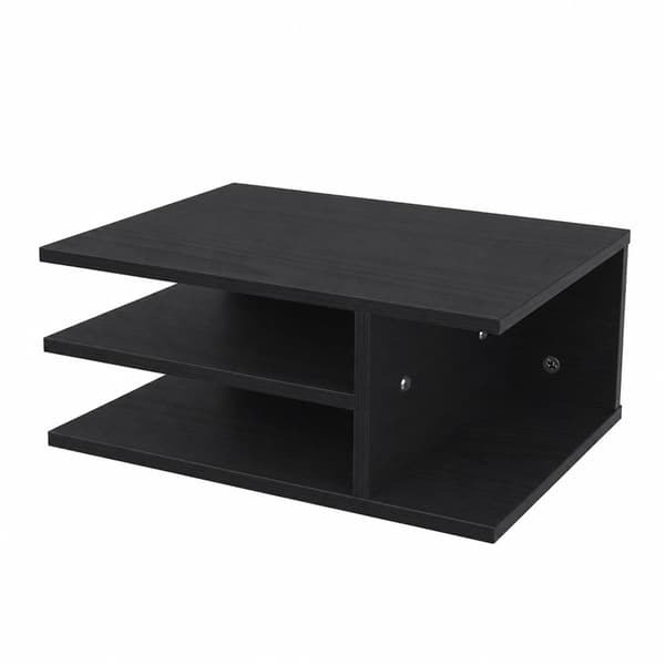 Printerbord - Printerkabinet - 3 rum - Træ - Pletafvisende - 40 x 30 x 17 cm - Sort