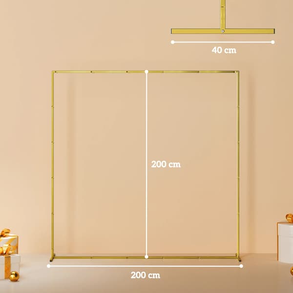 Trädgårdsbåge - Rosbåge - Mått 200 x 40 x 200 cm - Guld