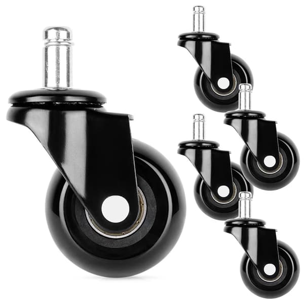 Gummibeskyttelse til lænestolsben - 5-pak - 5 cm - 11 mm - Sort