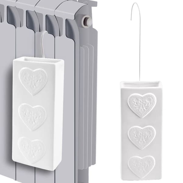 Luftfugter til radiator - Keramik - Hjerteformet - 300 ml - Hvid