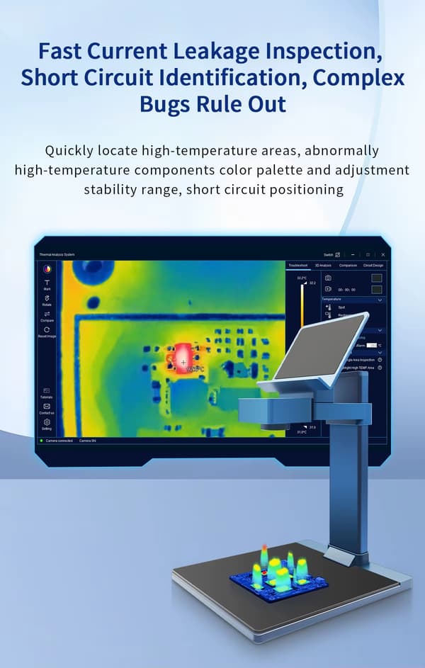 Infrarødt termisk kamera - T210 USB-C til Android/Windows - 256 × 192 - -15 til 600 °C - 25 Hz - Makroobjektiv - PCB-analyse