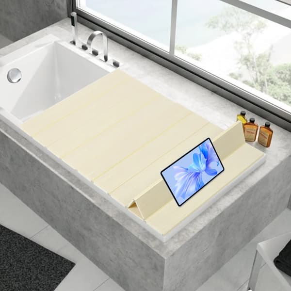 Badekarsdæksel - Foldbart badekarsoverdække - Rektangulær - Badebræt til badekar - 160 x 70 cm