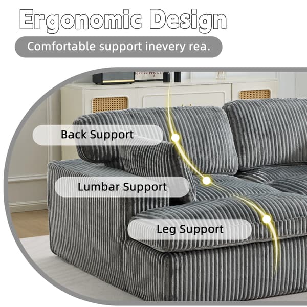 Modulär soffa - Soffbädd - 2-sits - Ergonomiskt ryggstöd - Flexibel kombination - Enkel montering - Grå