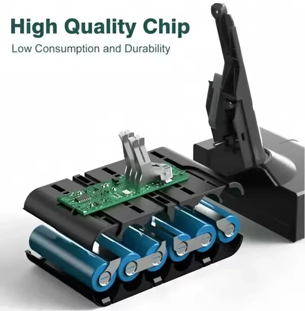 Laddningsbart dammsugarbatteri - V8 - Li-jon - 12800 mAh - Endast batteri