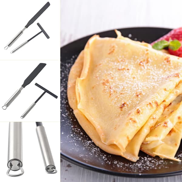 Pandekage-dejspreder - TB002 - 2 dele - Rustfrit stål - Sort