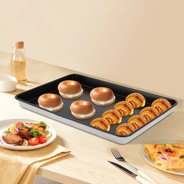 Bageplade - Rektangulær ovnplade - 60x40 cm - Aluminiumslegering - Non-stick - Sort