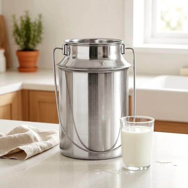 Mælkekande - Opbevaring og Servering - Rustfrit Stål - 3,2 l - Sølv - Til Hjem, Café og Restaurant