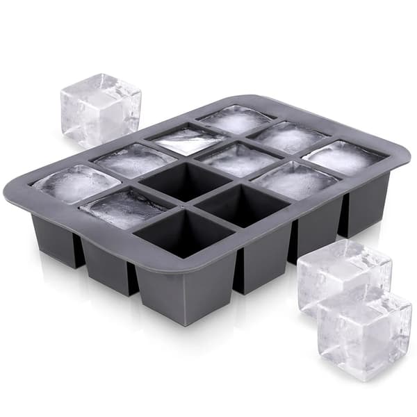 Isterningform - Silikoneform til isterninger - 19,5 x 14 x 4 cm - LFGB-certificeret - Sort