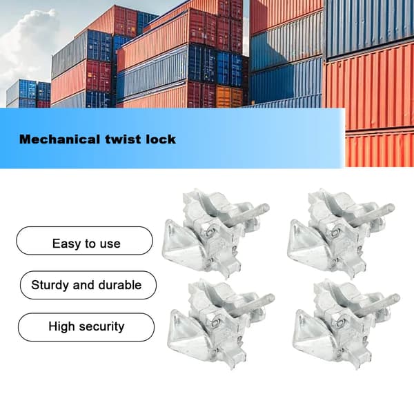 Twistlock för container - Manuell mekanisk - Justerbart - Galvaniserat - 4-pack