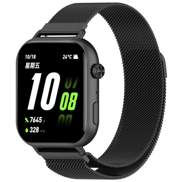 Smartwatch-rem - ROSSINI 2i - Milanese Mesh - Rustfrit Stål - Magnetisk - 22 cm - Sort