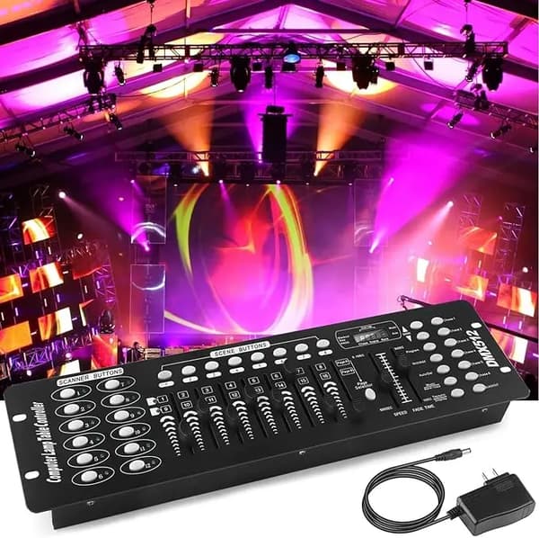 DMX512 Lyscontroller - 192 Kanaler - Programmerbar - Til Scene og DJ - 250 W - EU-Stik