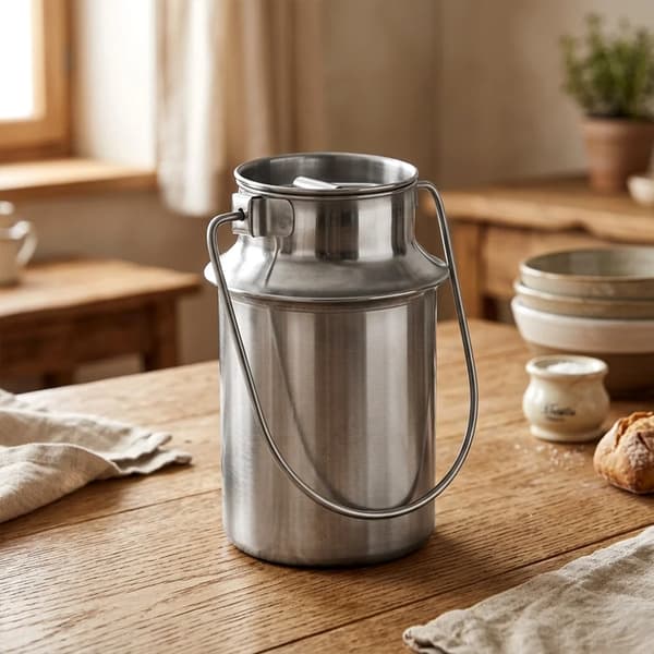 Mælkekande - Opbevaring Og Servering - Rustfrit Stål - 1 L - Sølv