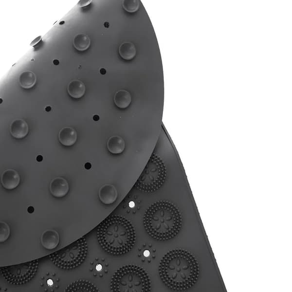 Skridsikker bademåtte til badekar - Plast - 68 x 37 cm - Grå