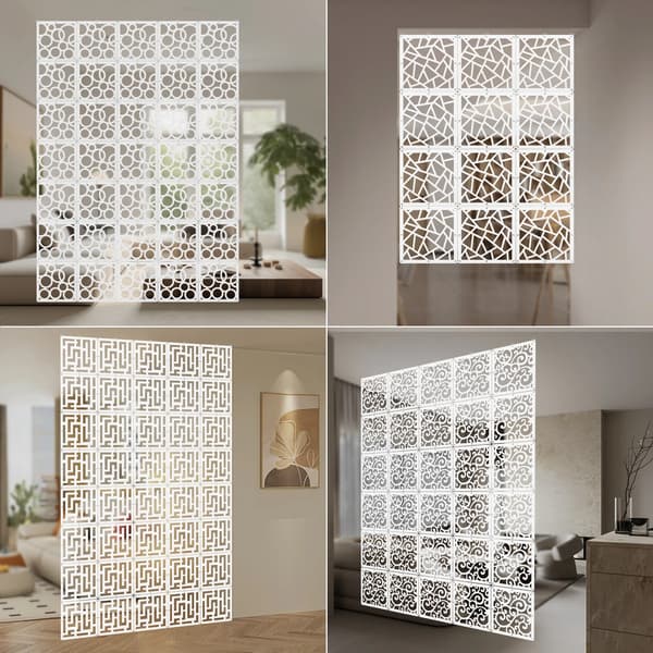 Rumsavdelare skärmar - Paneler 12-pack - 29x29 cm - DIY modulära - Väggmontering/hängande - Inomhus - Rektangulära - XT04
