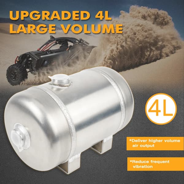 Luftkompressor - 1/2 NPS Lufttankkompressor - 4 l Tank - 150 PSI - Högt Luftflöde - Flygplansaluminium - Robust - Silver