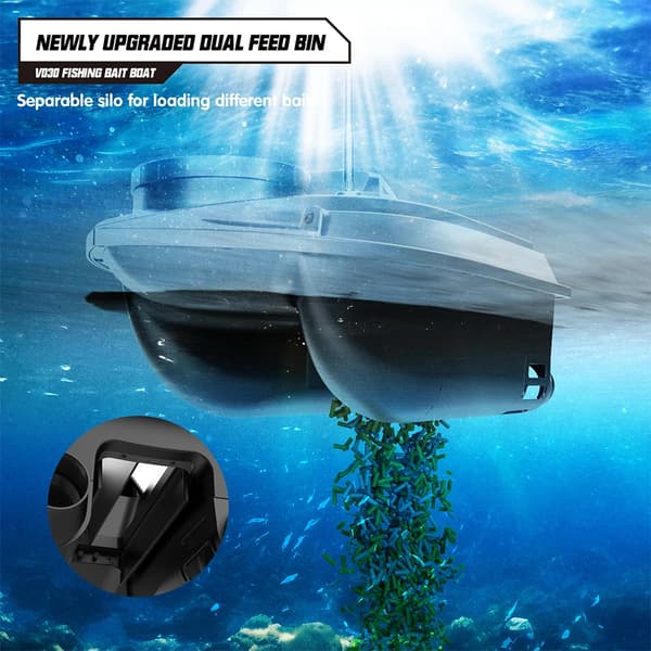 Foderbåd til karpefiskeri - V030 agnbåd - Basisversion - ABS - 12 V - Stor model
