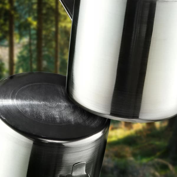 Stålmugg - Campingmugg/Resemugg - 500 ml - 2-pack - För utomhusbruk - Silver
