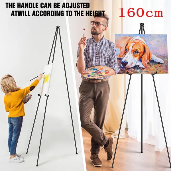 Staffli - Bröllopsdisplay - Hopfällbart - Justerbart - Bärbart - 160 cm - Plast - Svart
